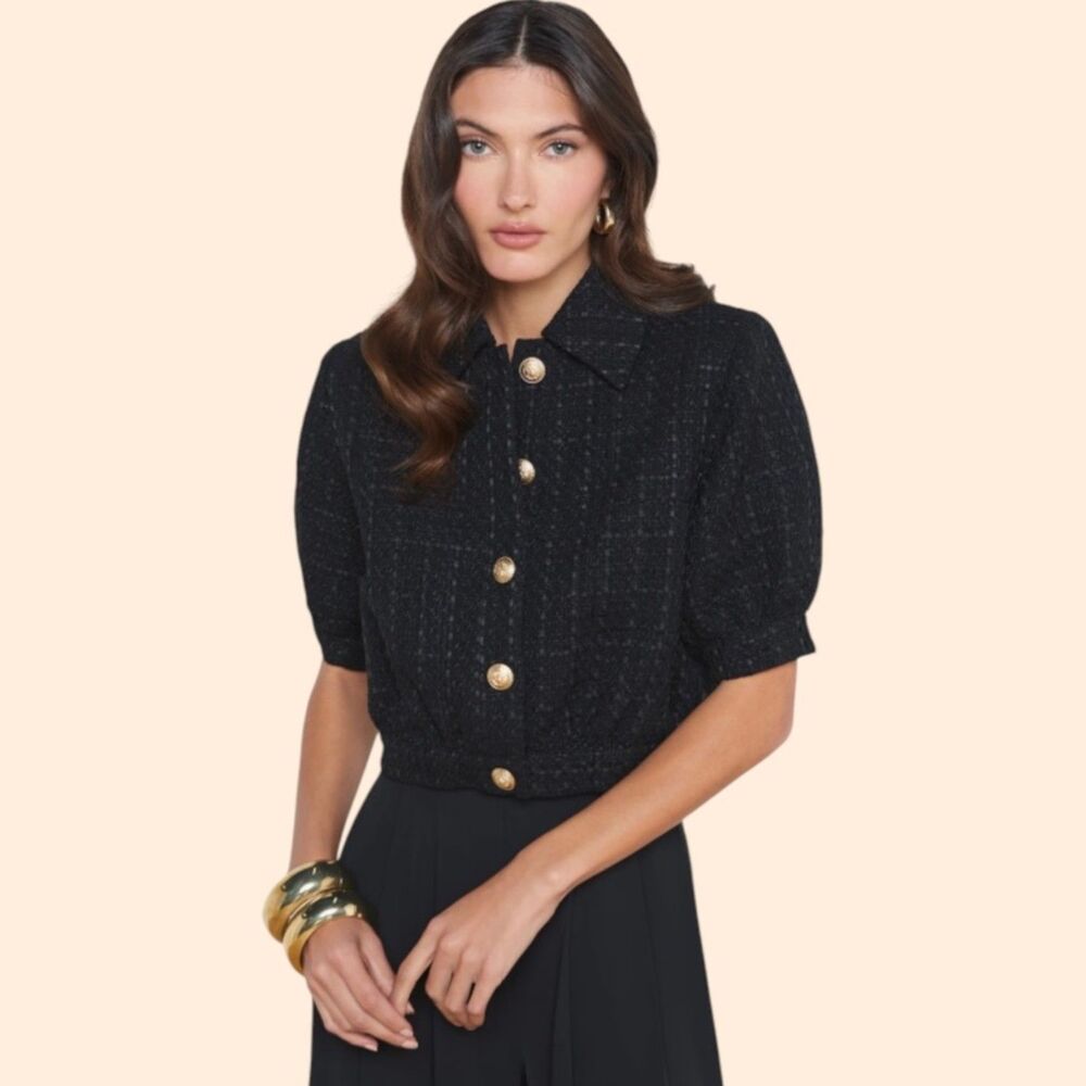 L'Agence Cove Tweed Crop Jacket